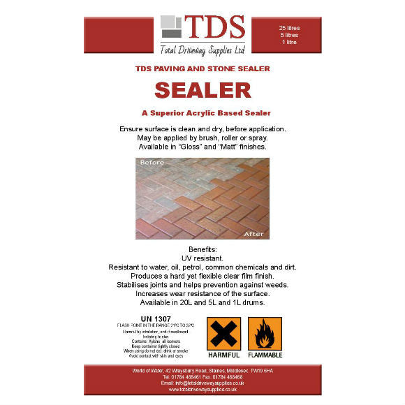 TDS Concrete & Block Paving Sealer - Matt - Available in 5 L & 20 L