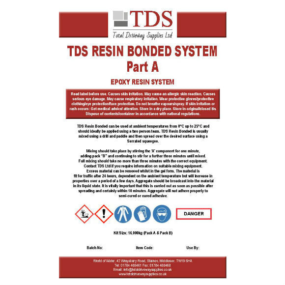 1 TDS Resin Bonded System -  Pack Contains 2 Parts A & B