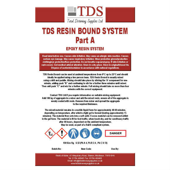 2 TDS Resin Bound System - Pack contains Parts A & B