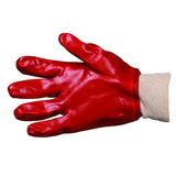 RED PVC KNIT WRIST GLOVES - Available in 2 Sizes