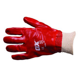 RED PVC KNIT WRIST GLOVES - Available in 2 Sizes
